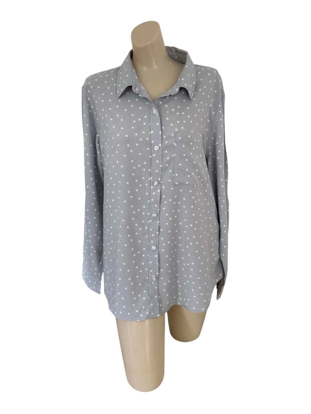 Jachs Girl Friend New York Women’s Shirt Polky Dot Gray Size Large